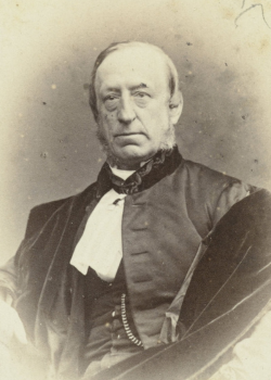 Jan van Geuns, hoogleraar Pathologie, Forensische Geneeskunde en Medische Praktijk aan het Atheneum van Amsterdam, en voorzitter van de NMG in 1859