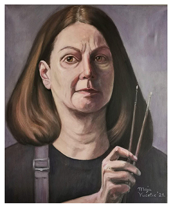 'Zelfportret' van Maya Vucetic - Klik op de afbeelding voor een grotere versie